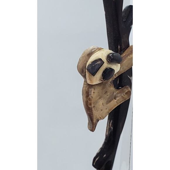 Sloth Earrings Handmade Wooden Hanging From Branch Long Dangle Cute - Picture 7 of 7